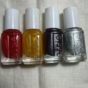 Essie bundle of 4 colors mini (red/purple/yellow/silver)